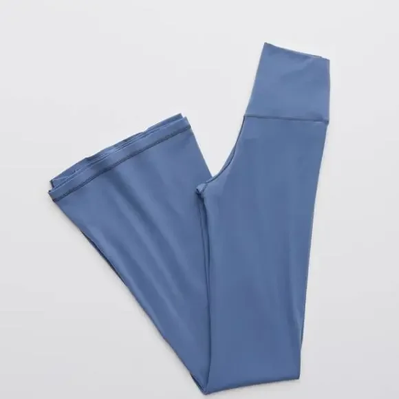 Aerie Offline Real Me High Waisted Crossover Super Flare Legging Marbled Blue XL - Picture 13 of 13